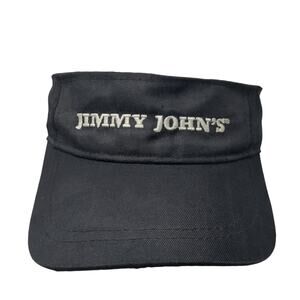 Jimmy John's Sun Visor Hat Black One Size Adjustable Lightweight Embroidered